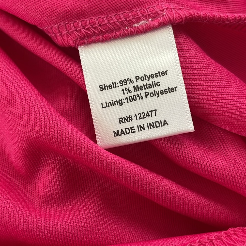 NWT Nordstrom Pink Faux Wrap Midi Dress w/Silver Thread Detail &Side Slit Size S - Picture 11 of 12